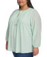 ფოტო #4 პროდუქტის Plus Size Pintucked Top