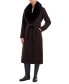 Фото #1 товара Women's Faux-Fur-Collar Belted Coat