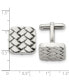 ფოტო #2 პროდუქტის Stainless Steel Polished Weave Design Cufflinks