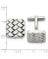 Фото #2 товара Stainless Steel Polished Weave Design Cufflinks