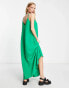 ASOS DESIGN trapeze maxi slip dress in bright green