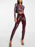 Commando faux leather patent perfect control co-ord legging in dark red