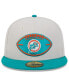 Men's Stone/Aqua Miami Dolphins 2024 Sideline Historic 59FIFTY Fitted Hat Stone, Aqua, 6 7/8 - фото #3