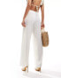 Фото #5 товара ONLY loose fit plisse trouser in off white