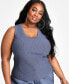 Trendy Plus Size Ribbed Sweater Tank Top