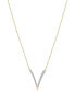 ფოტო #1 პროდუქტის Diamond V Statement Necklace (1/6 ct. t.w.) in 14k Gold, 17" + 1" extender, Created for Macy's