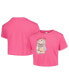 ფოტო #1 პროდუქტის Big Girls Pink Distressed Disney Princess Vintage-Like Cropped T-shirt