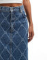 HUGO Red denim maxi skirt in mid wash