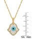 ფოტო #2 პროდუქტის Mother of Pearl and Cubic Zirconia Hamsa Hand Pendant