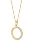 ფოტო #3 პროდუქტის Diamond Circle Pendant Necklace (1/10 ct. t.w.) in 14k Gold-Plated Sterling Silver, 16" + 2" extender