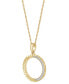 Фото #3 товара Diamond Circle Pendant Necklace (1/10 ct. t.w.) in 14k Gold-Plated Sterling Silver, 16" + 2" extender