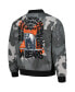 Men's and Women's Gray Distressed Chicago Bears Camo Bomber Jacket