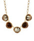 ფოტო #1 პროდუქტის Oval Tiger Eye Cameo Adjustable Necklace, 16" + 3"