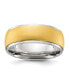 Stainless Steel Brushed Yellow IP-plated Center Band Ring
