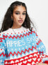 ASOS DESIGN Christmas oversized jumper with apres ski pattern