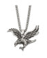 Фото #1 товара Chisel antiqued and Polished Eagle Pendant on a Curb Chain Necklace
