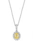 ფოტო #1 პროდუქტის EFFY® Yellow & White Diamond Halo 18" Pendant Necklace (3/8 ct. t.w.) in 14k Gold & White Gold