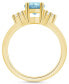ფოტო #3 პროდუქტის Aquamarine and Diamond Ring (1-5/8 ct.t.w and 1/10 ct.t.w) 14K Yellow Gold