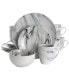 Фото #1 товара Fine Marble Dinnerware Set of 16 Pieces