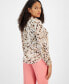 Фото #2 товара Women's Abstract-Print Tie-Neck Blouse, Created for Macy's