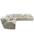 Фото #10 товара Sebaston 7-Pc. Fabric Sectional with 3 Power Motion Recliners and 2 USB Consoles, Created for Macy's