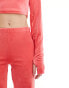 adidas Originals velvet flared trousers in bright pink