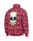 Men's Pink The Simpsons Bart Leopard Print Raglan Full-Zip Puffer Jacket