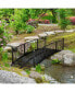 Elegant Antique-Style Metal Garden Bridge with Safe Handrails