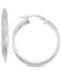 Glitter Twist Hoop Earrings in Sterling Silver