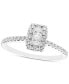 ფოტო #1 პროდუქტის Diamond Princess Halo Engagement Ring (1/2 ct. t.w.) in 14k White Gold