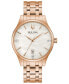 ფოტო #1 პროდუქტის Women's Classic Diamond-Accent Rose Gold-Tone Stainless Steel Bracelet Watch 36mm