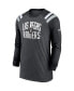 Men's Heathered Charcoal, Black Las Vegas Raiders Tri-Blend Raglan Athletic Long Sleeve Fashion T-shirt