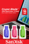 Фото #2 товара SanDisk Cruzer Blade 16GB - 16 GB - USB Type-A - 2.0 - Capless - Blue - Green - Pink