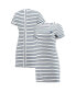 Women's White and Navy Dallas Cowboys Tri-Blend Jovanna Striped Dress
