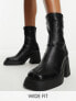 Фото #1 товара ASOS DESIGN Wide Fit Radiate mid-heel boots in black