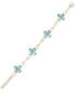 ფოტო #1 პროდუქტის Sky Blue Topaz Flower Cluster Paperclip Link Bracelet (12-3/4 ct. t.w.) in 14k Gold-Plated Sterling Silver
