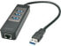 HUB USB Lindy 1x RJ-45 + 3x USB-A 3.0 (43176)