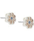 Silver-Tone 3-Pc. Set Mixed Stone Daisy Earrings