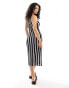 New Look strappy midi dress in black stripe