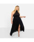 Фото #1 товара Plus Size Elise Chiffon Halter Maxi A Line Dress W. Slit