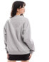 ASOS DESIGN oversized sweat with high build embroidered rue de moulin graphic in grey marl