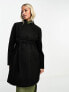 Фото #7 товара Mamalicious Maternity wrap front coat in black