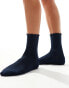 Фото #1 товара Vero Moda glitter sock with frill edge in navy