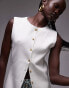 Фото #2 товара Tosphop knitted slash neck waistcoat in ivory