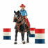 Фото #1 товара Игровой набор Schleich Ковбой на лошади Баррельные скачки FUN