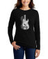ფოტო #1 პროდუქტის Women's Long Sleeve Word Art Bass Guitar T-shirt