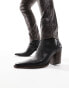 Фото #3 товара ASOS DESIGN heeled chelsea boot in black leather with natural sole