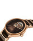 ფოტო #2 პროდუქტის Unisex Swiss Automatic Centrix Open Heart Brown Ceramic & Rose Gold PVD Stainless Steel Bracelet Watch 40mm