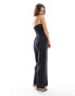 & Other Stories linen strapless jumpsuit in black