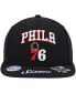Men's Black Philadelphia 76ers Front Loaded Snapback Hat